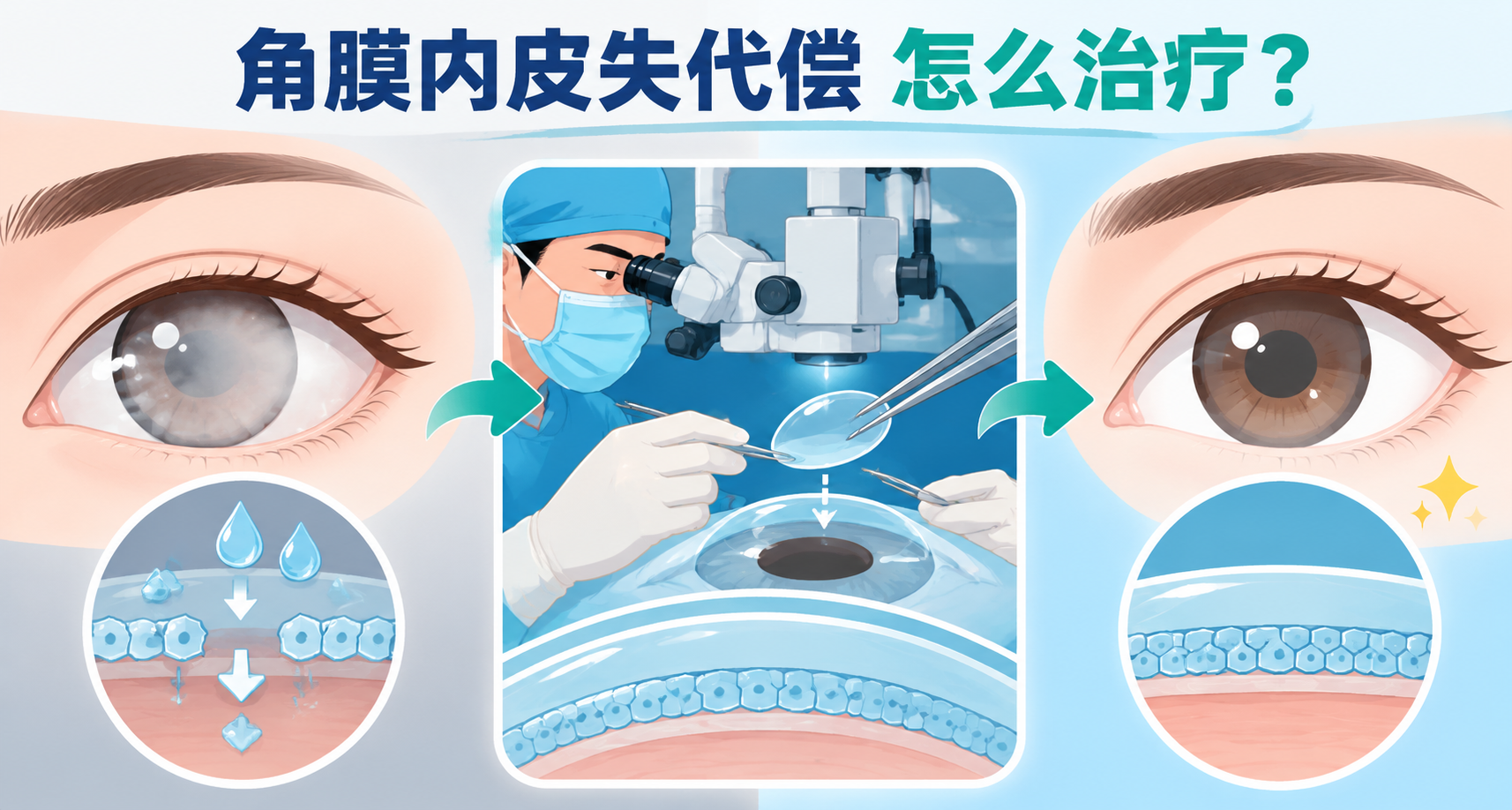 角膜内皮失代偿怎么治疗？角膜一直水肿，要先判断内皮功能还剩多少
