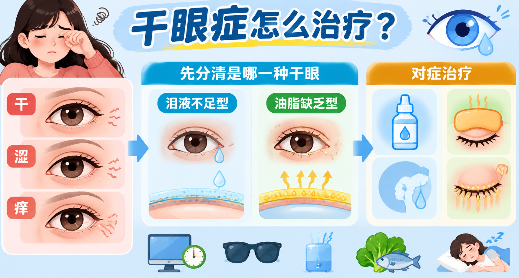 干眼症怎么治疗？眼睛干、涩、痒，先分清是哪一种干眼