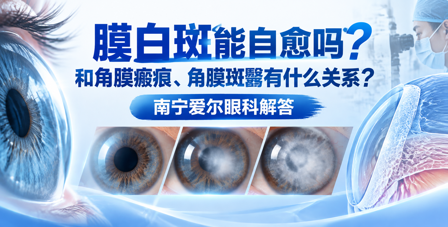 膜白斑能自愈吗？和角膜瘢痕、角膜斑翳有什么关系？南宁爱尔眼科解答
