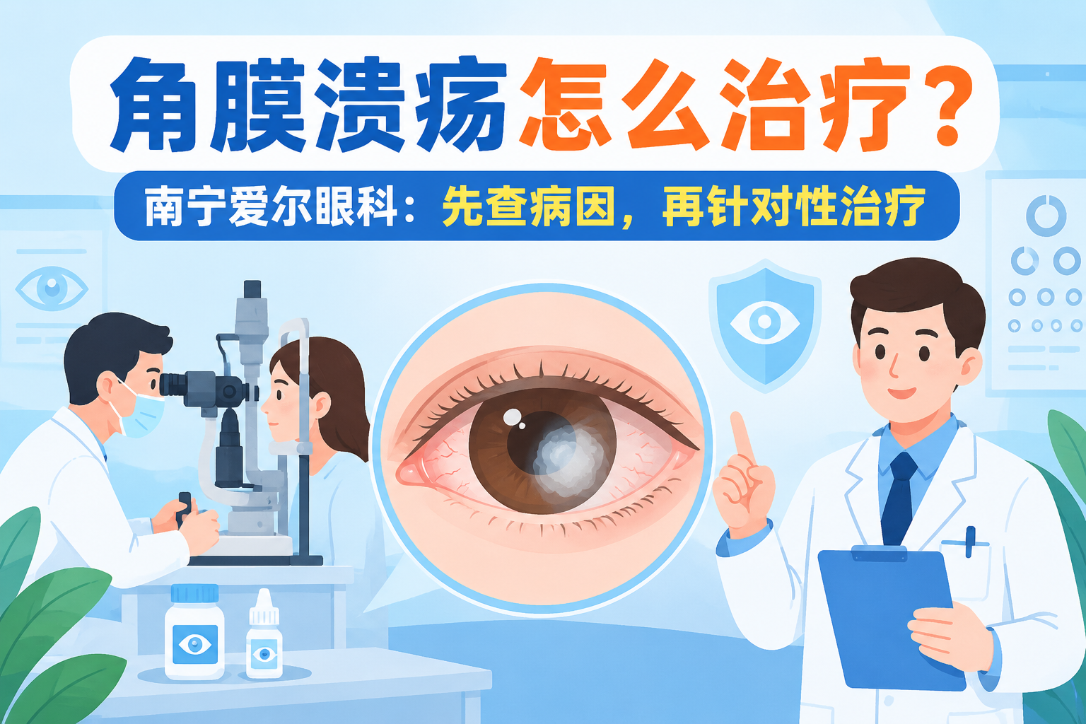 角膜溃疡怎么治疗？南宁爱尔眼科：先查病因，再针对性治疗
