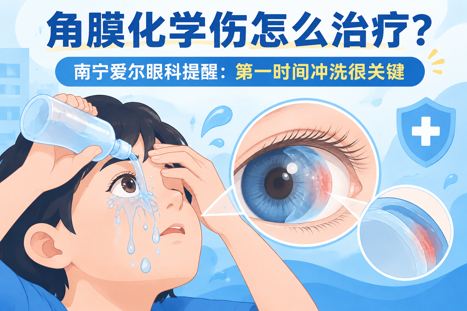 角膜化学伤怎么治疗？第一时间冲洗很关键